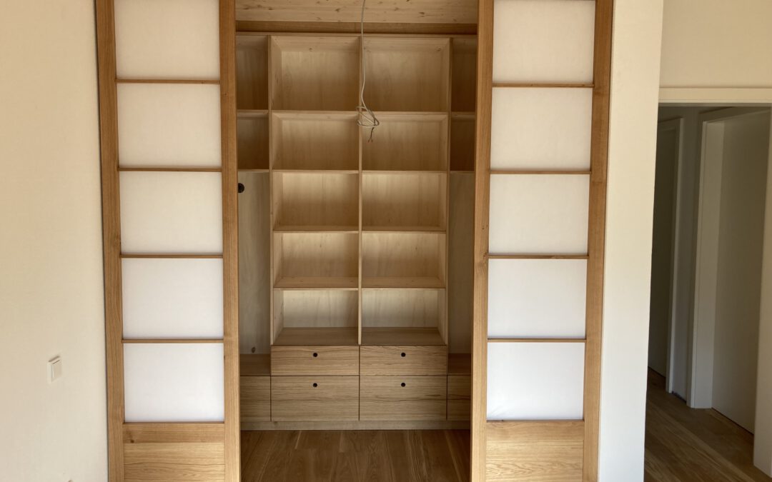 Begehbarer Kleiderschrank in Eiche,Shoji-Style